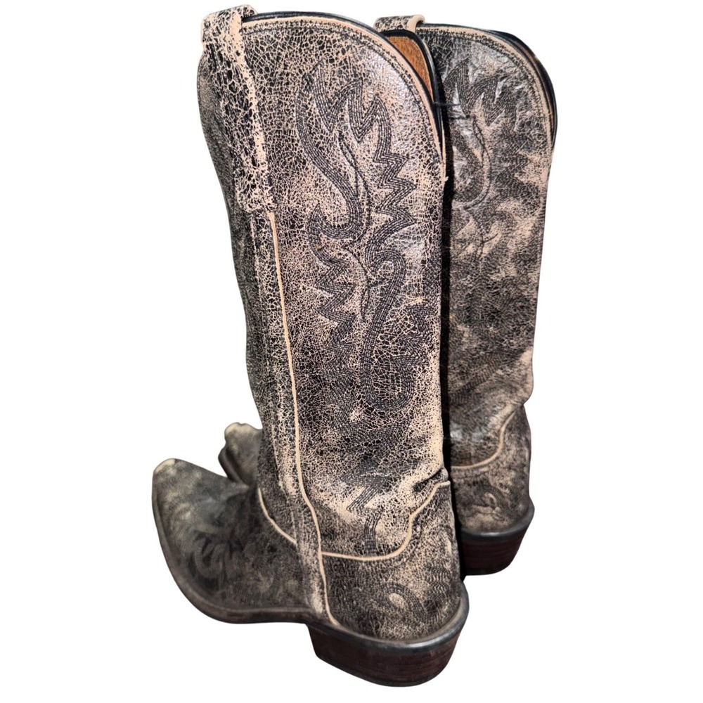 1883 by Lucchese Distressed Crackle Leather Western Cowboy Boots 6.5 B - Picture 3 of 9